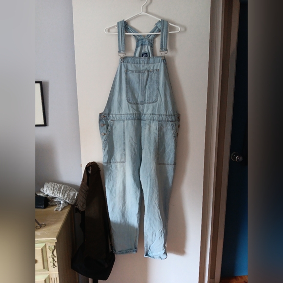 GAP Pants - GAP Pale Blue Denim Oversized Overalls XL